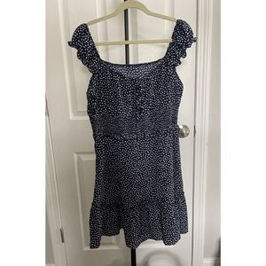 Imysty Navy Blue polka dot Summer Minidress Womens Size XL